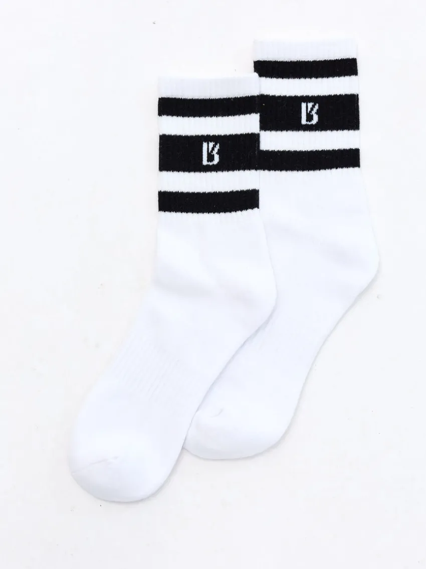 3 Pack Half Crew Stripe Sock