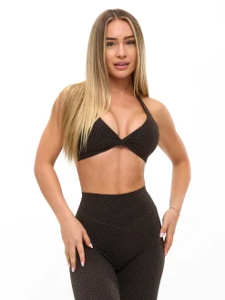 Poshknit Twist Halter Sports Bra