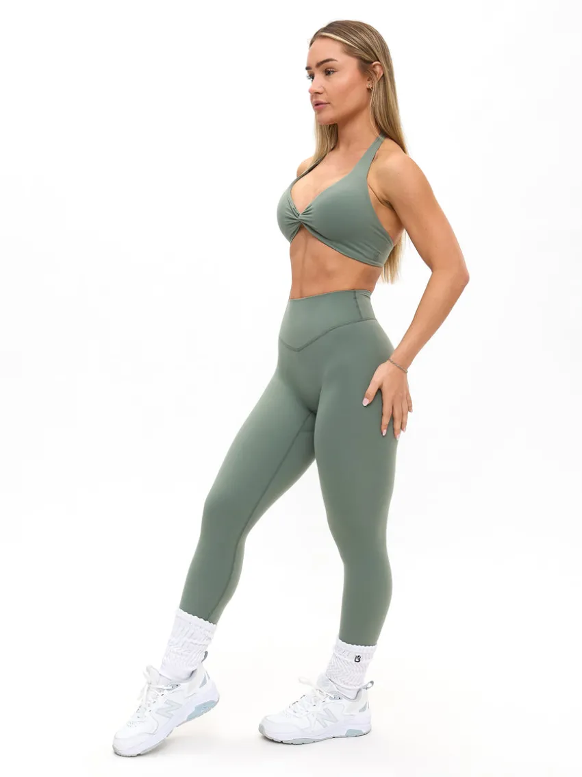 Poshknit Twist Halter Sports Bra
