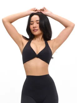 Poshknit Twist Halter Sports Bra