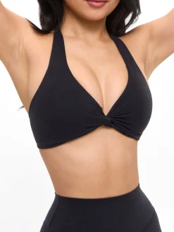 Poshknit Twist Halter Sports Bra