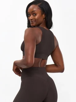 Ribbed Deep V Sports Bra