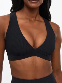 Ribbed Deep V Sports Bra