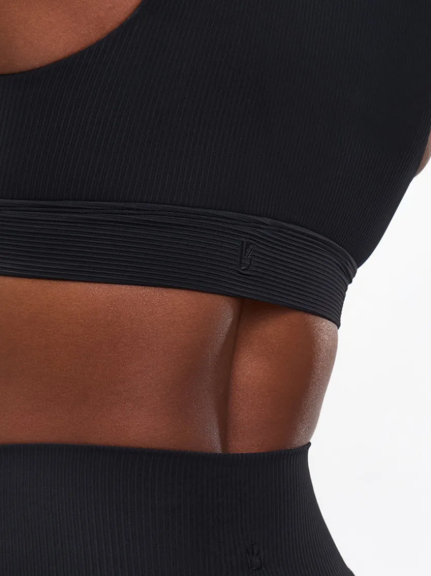 Ribbed Deep V Sports Bra