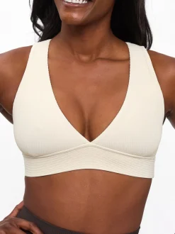 Ribbed Deep V Sports Bra